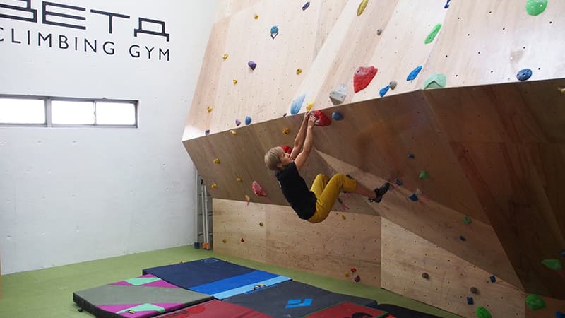 Climb with built-in bouldering mats!
