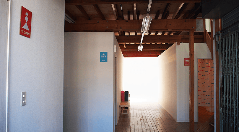 Changing rooms. Left is for men, right is for women.